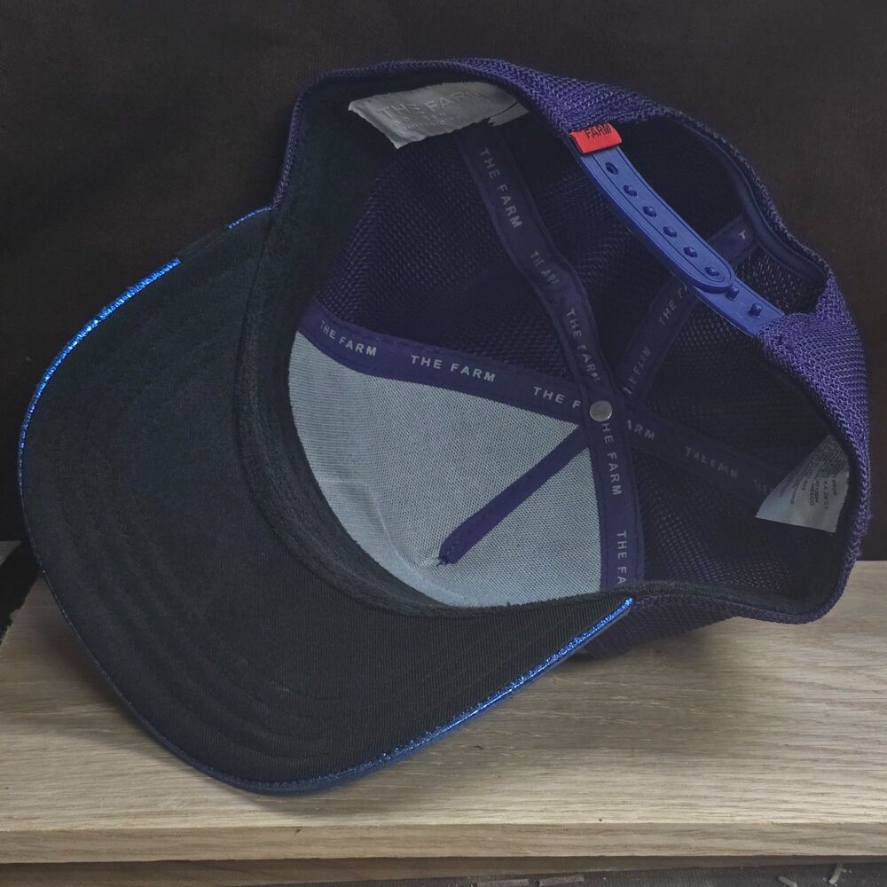 Goorin Bros The Farm Fighter Betta Fish Metallic Blue Trucker Hat - Picture 2 of 6